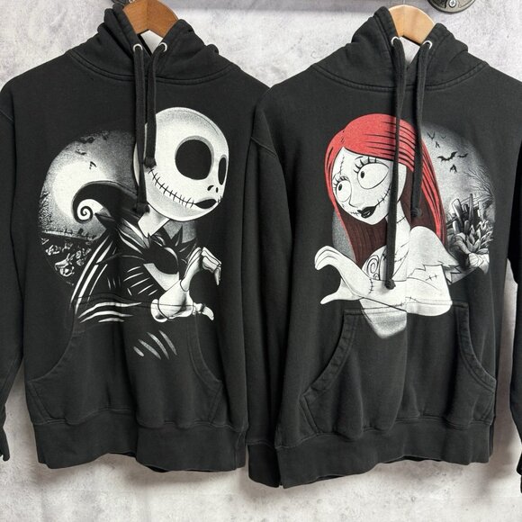 Nightmare Before Christmas Jack Sally Hoodie Set Adult S/M Halloween Black - Picture 1 of 14